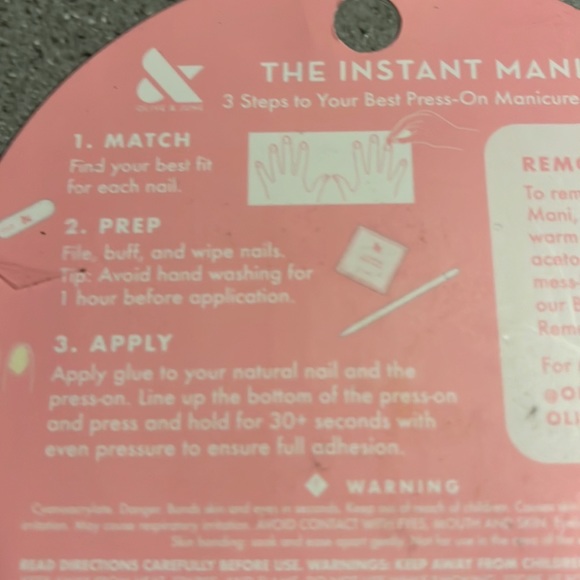 New in package medium length 100% chance blue instant Mani press on nails - Picture 6 of 9